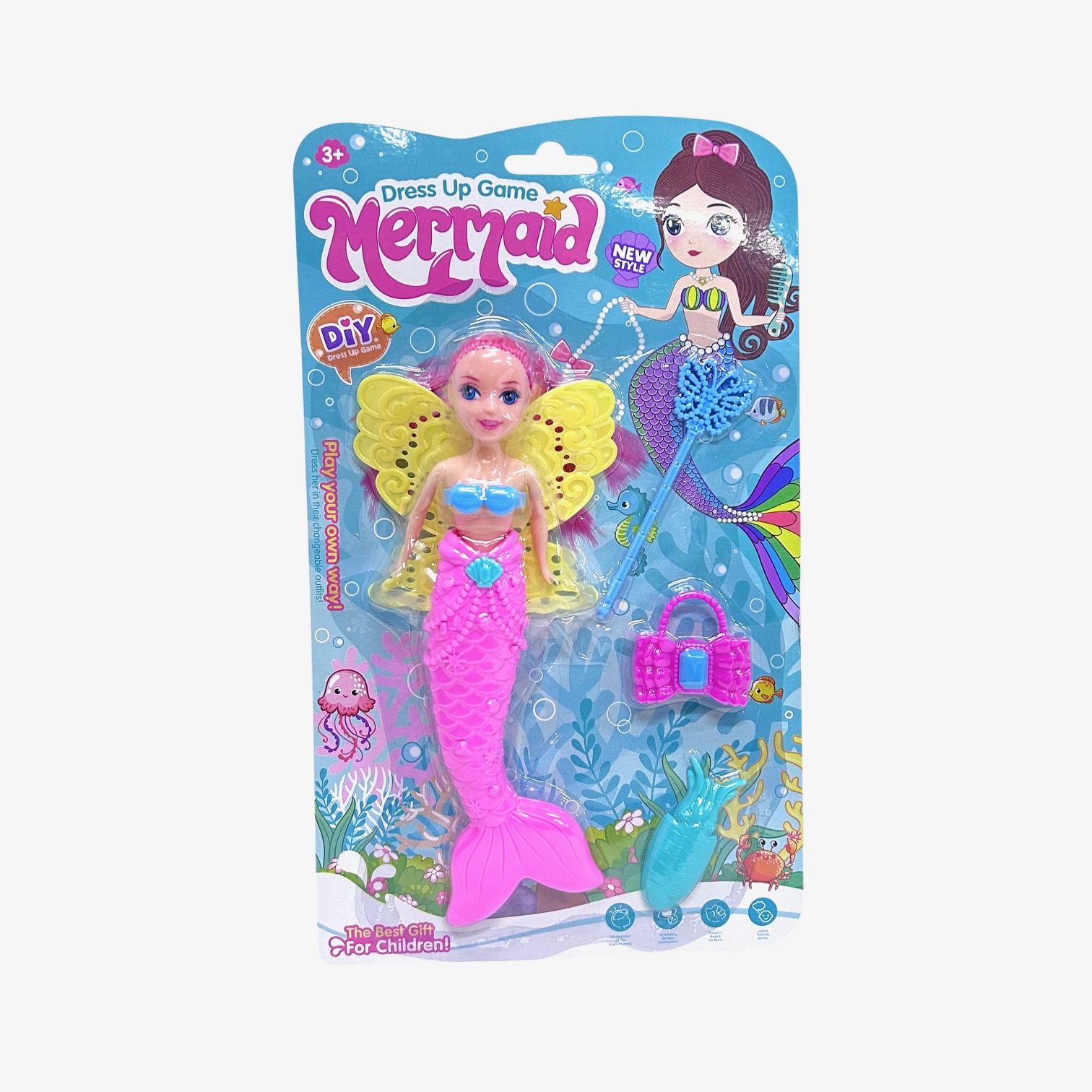 Juguete Sirena De MuÃ±eca Muñeca Barbie Sirena Cola Naranja Pelo