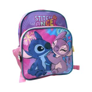 Stitch y Angel Mochila 12" con 2 Compartimientos STI-B951